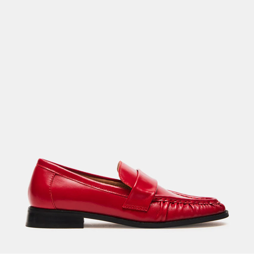 Steve Madden Ridley leather tailored loafers sleek upper and low heel.