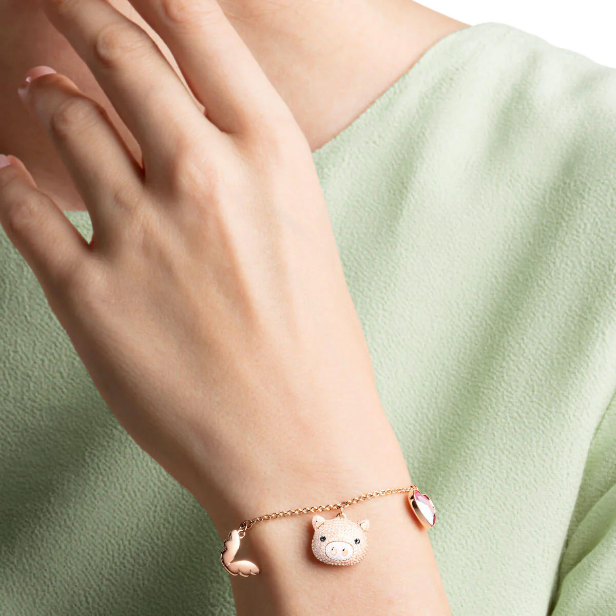 Swarovski Little Pig bracelet rose gold-plated