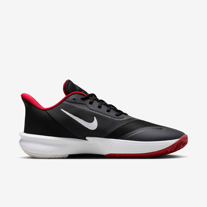 Nike Precision 7 basketball shoes Unisex in black and university red.