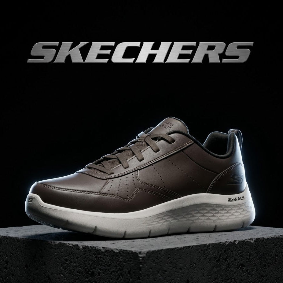 Skechers Go Walk Flex lace-up walking shoes Brown color