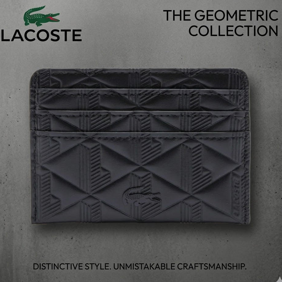 Lacoste Maheki Embossed Leather Card Holder