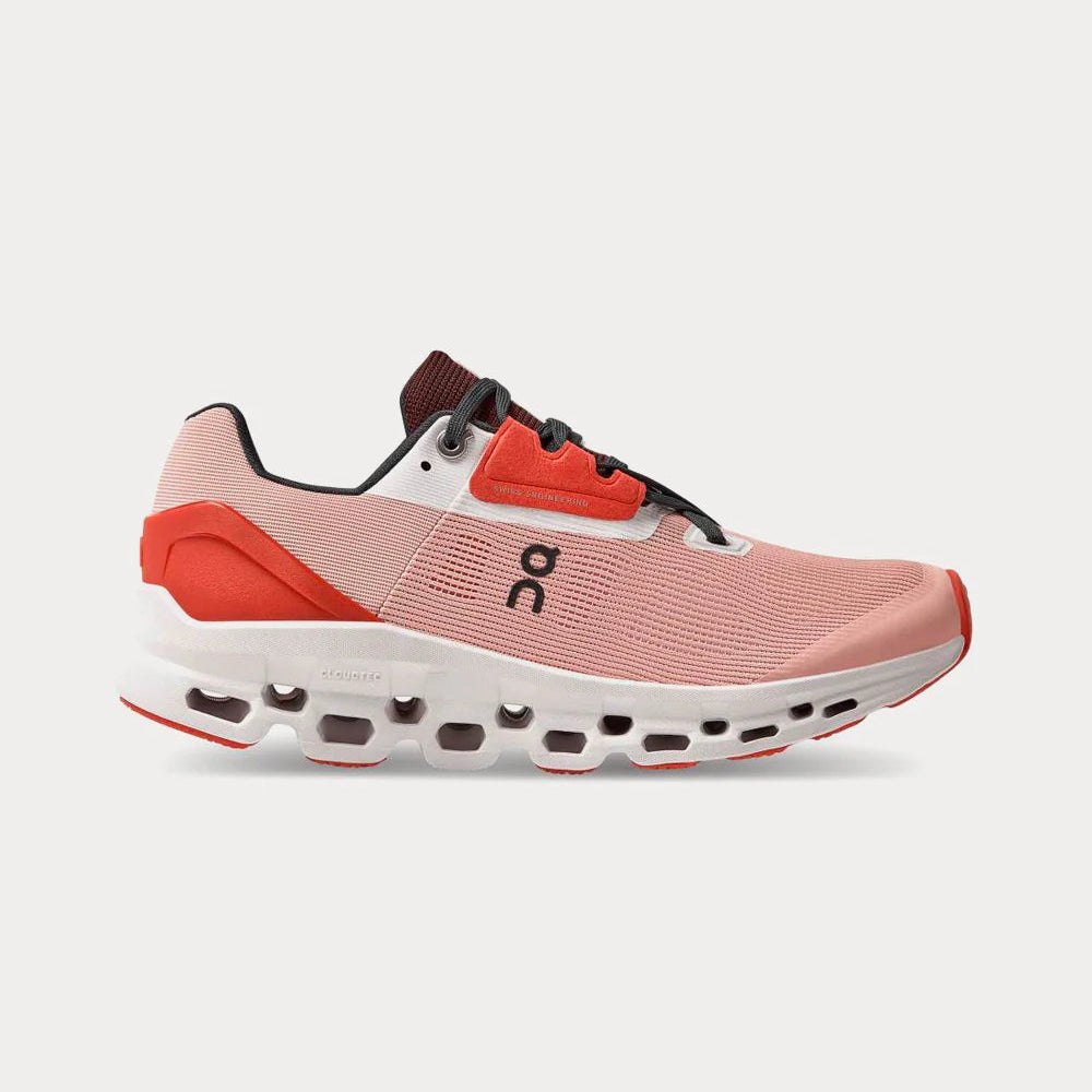 On Cloud Cloudstratus women's running sneakers in a Rose and Red color