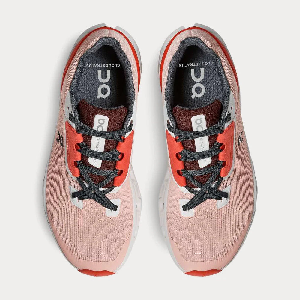 On Cloud Cloudstratus women's running sneakers in a Rose and Red color