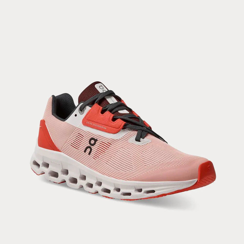On Cloud Cloudstratus women's running sneakers in a Rose and Red color