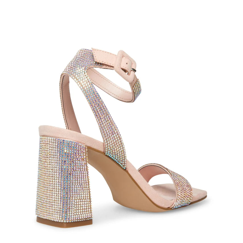 Madden Girl Winnii Rhinestone Block Heel Sandal – Blush Multi