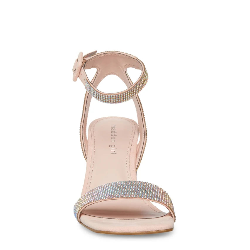 Madden Girl Winnii Rhinestone Block Heel Sandal – Blush Multi
