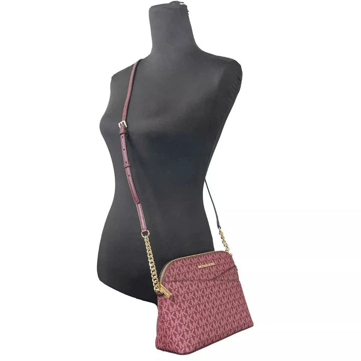 Michael Kors Jet Set Travel Medium Logo Dome Crossbody Bag.