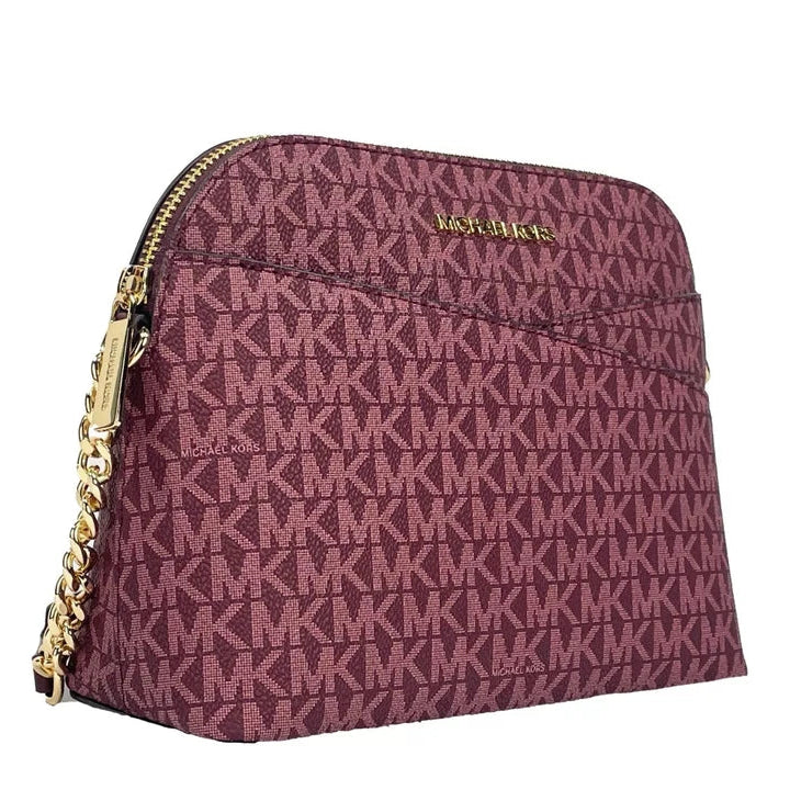 Michael Kors Jet Set Travel Medium Logo Dome Crossbody Bag.