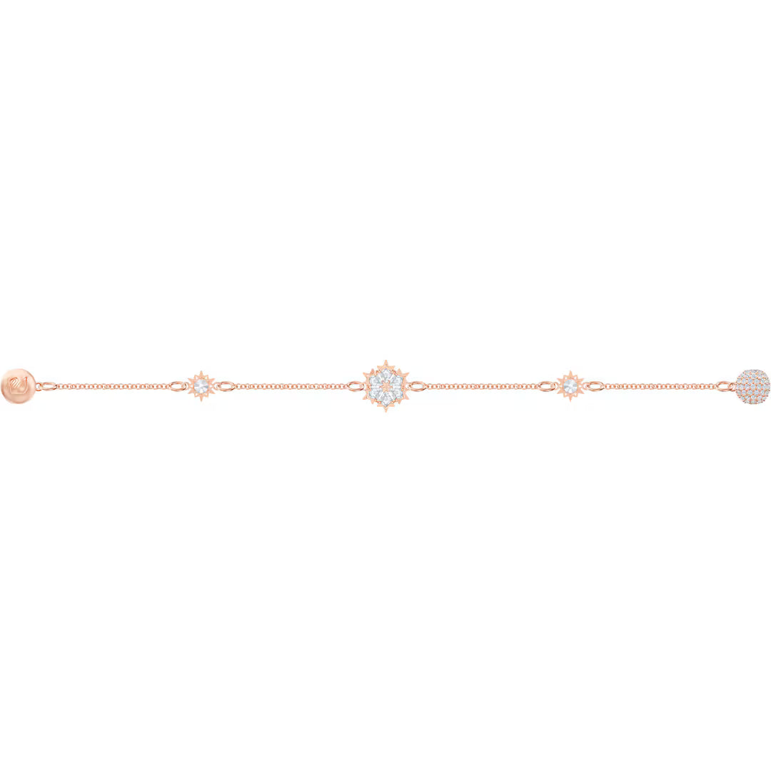 Swarovski Remix Collection Snowflake bracelet, white, pink gold plated