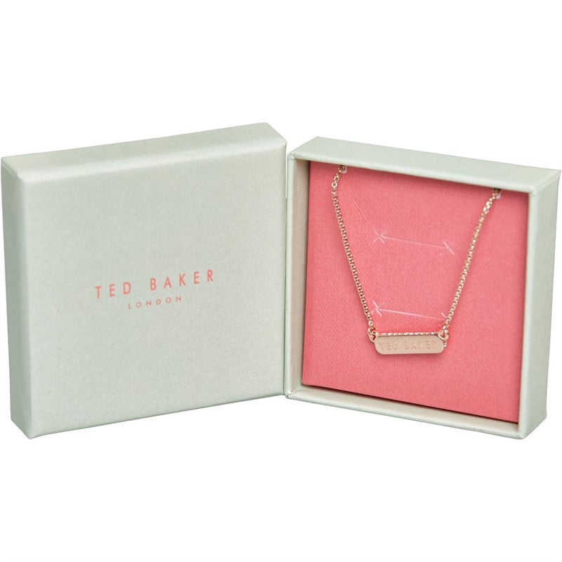 Ted Baker bar pendant necklace rose gold-toned chain